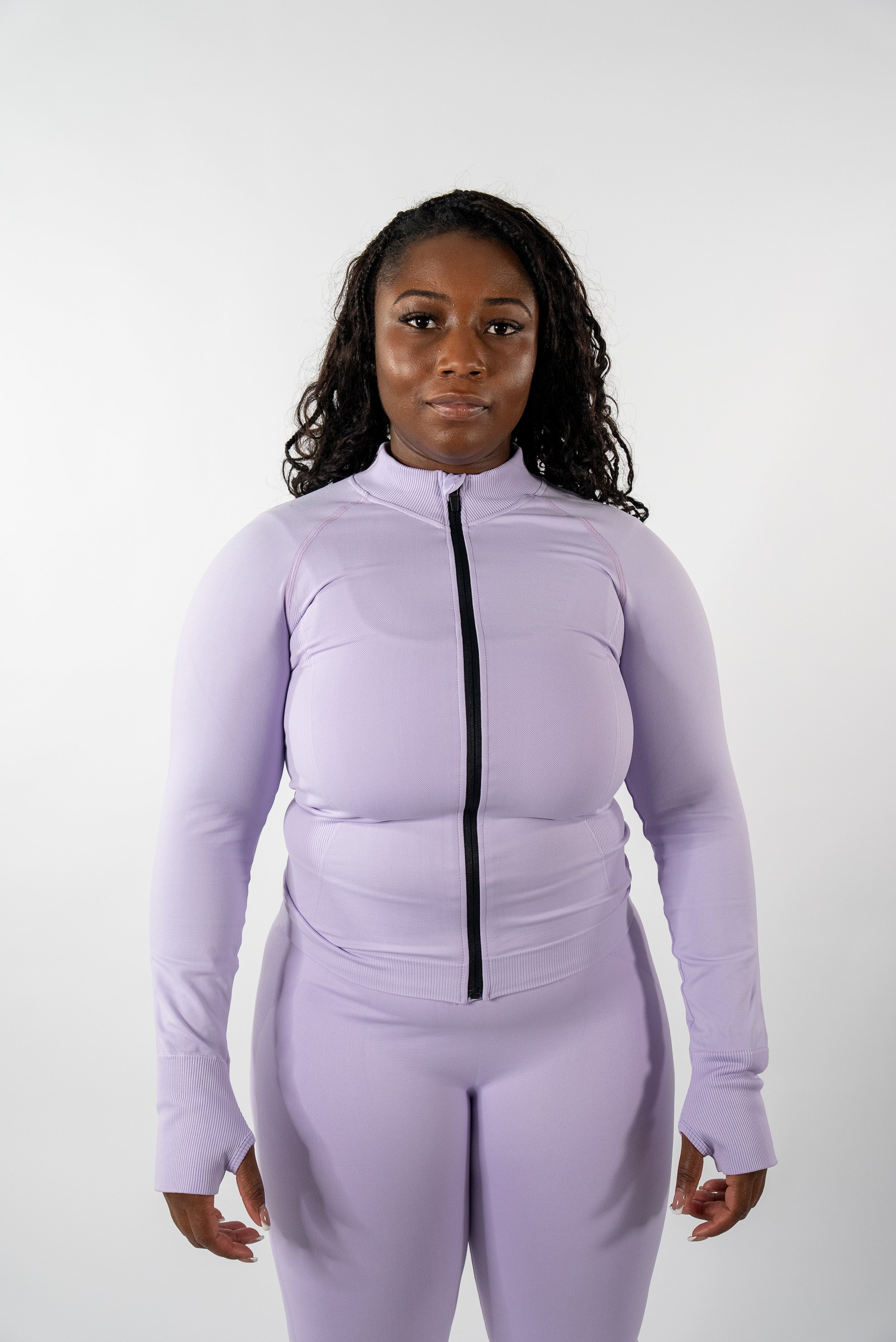 Orchid Petal Seamless Zip-Through Long Sleeve Jacket -  Versatile, supportive, and perfect for workouts or daily wear.