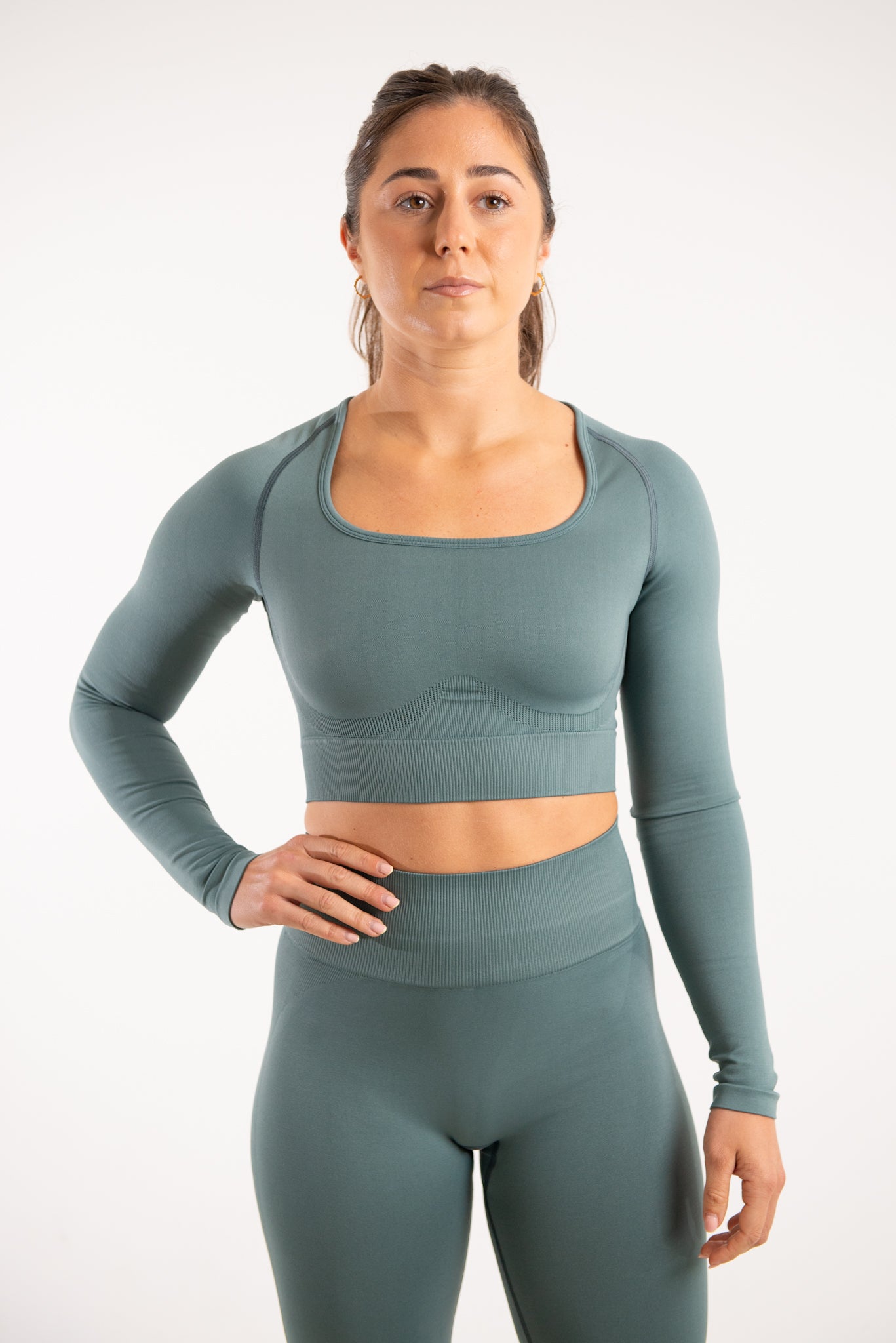 Seamless Long Sleeve Top - Dark Forest Green