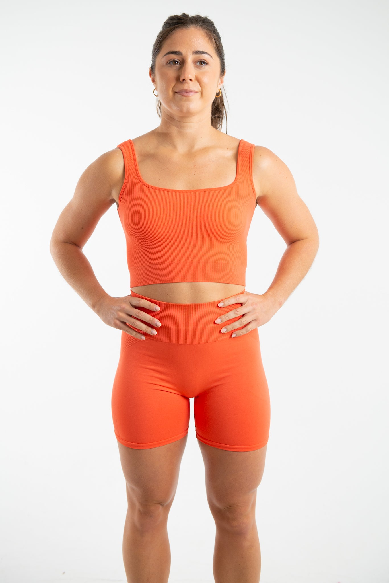 Seamless Cycling Shorts - Mandarin Red