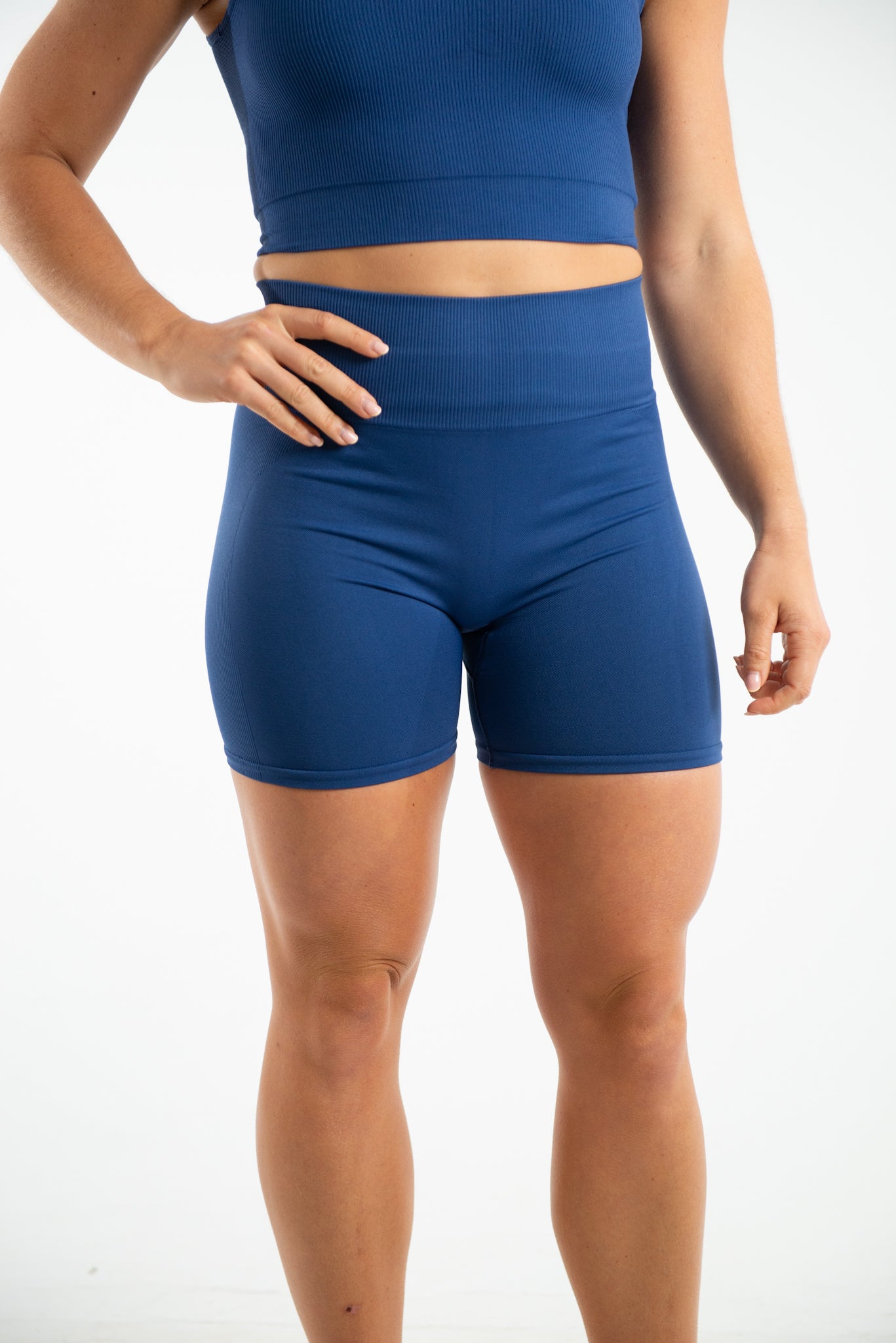 Navy Blue Seamless cycling shorts with a sculpting, smoothing fit – Effortless style and comfort for any activity