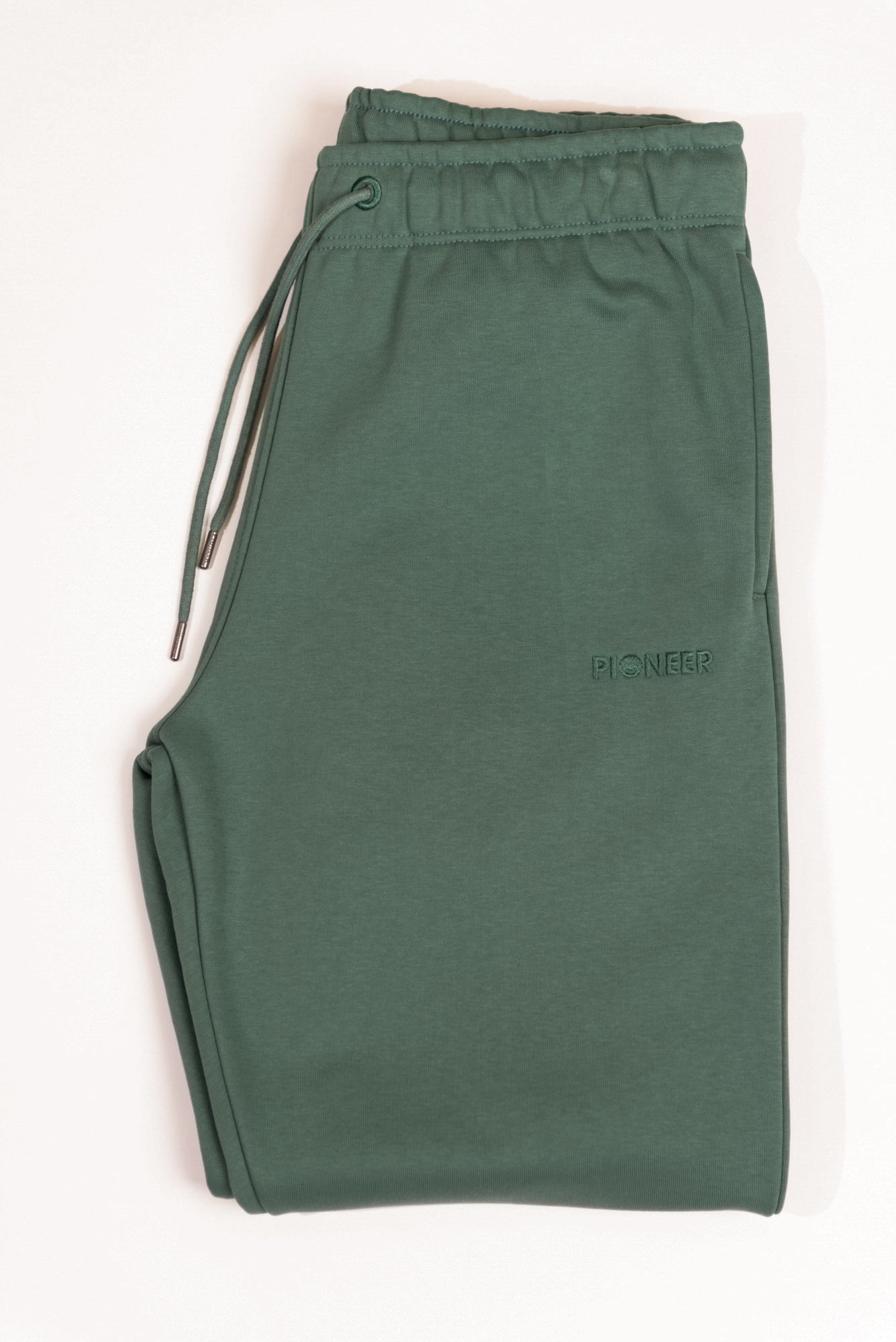 Dark Forest Green joggers made with organic cotton and recycled materials