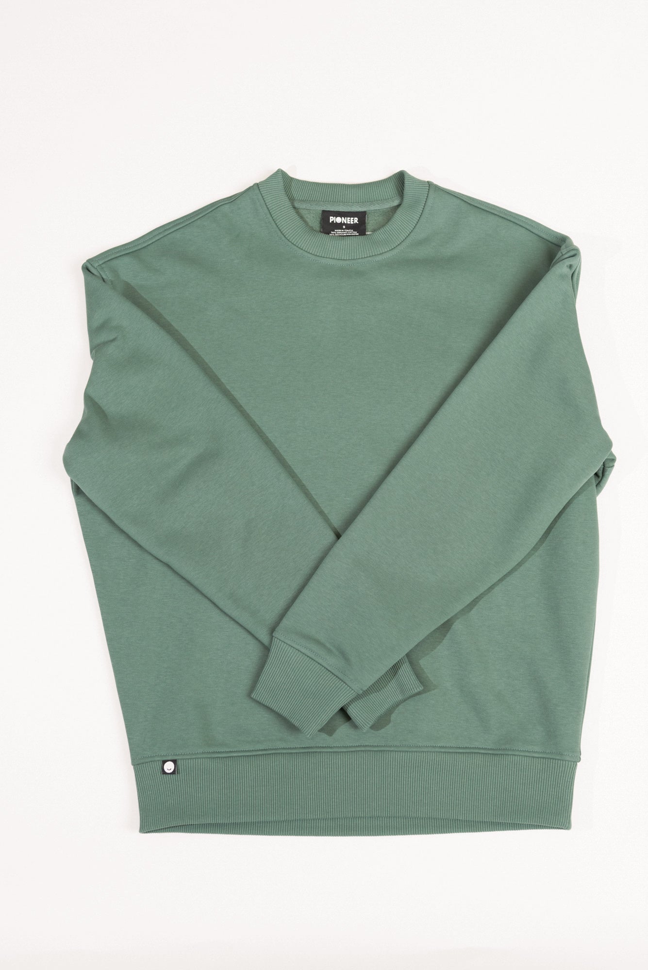 Dark Forest Green Crew Neck Sweatshirt made from sustainable eco-friendly materials