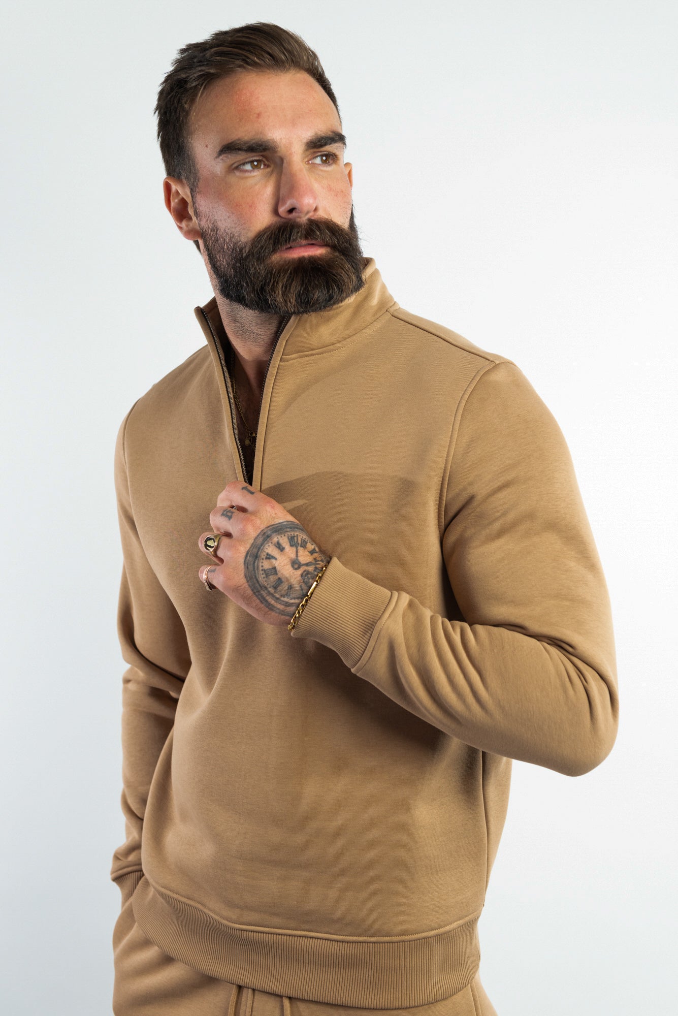 Hazelnut 1/4 Zip Top made from sustainable eco-friendly materials