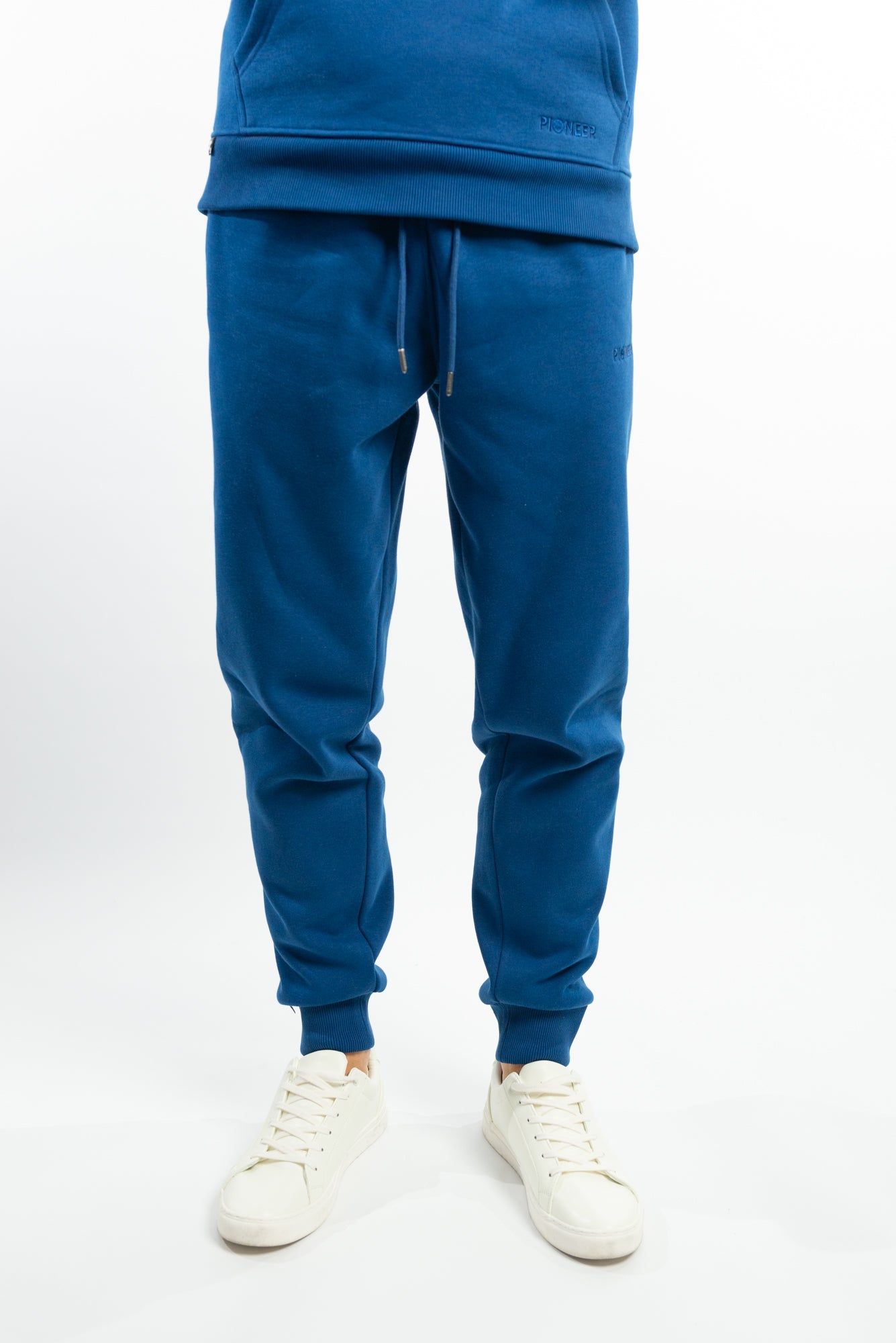 Navy Joggers made with organic cotton and recycled materials