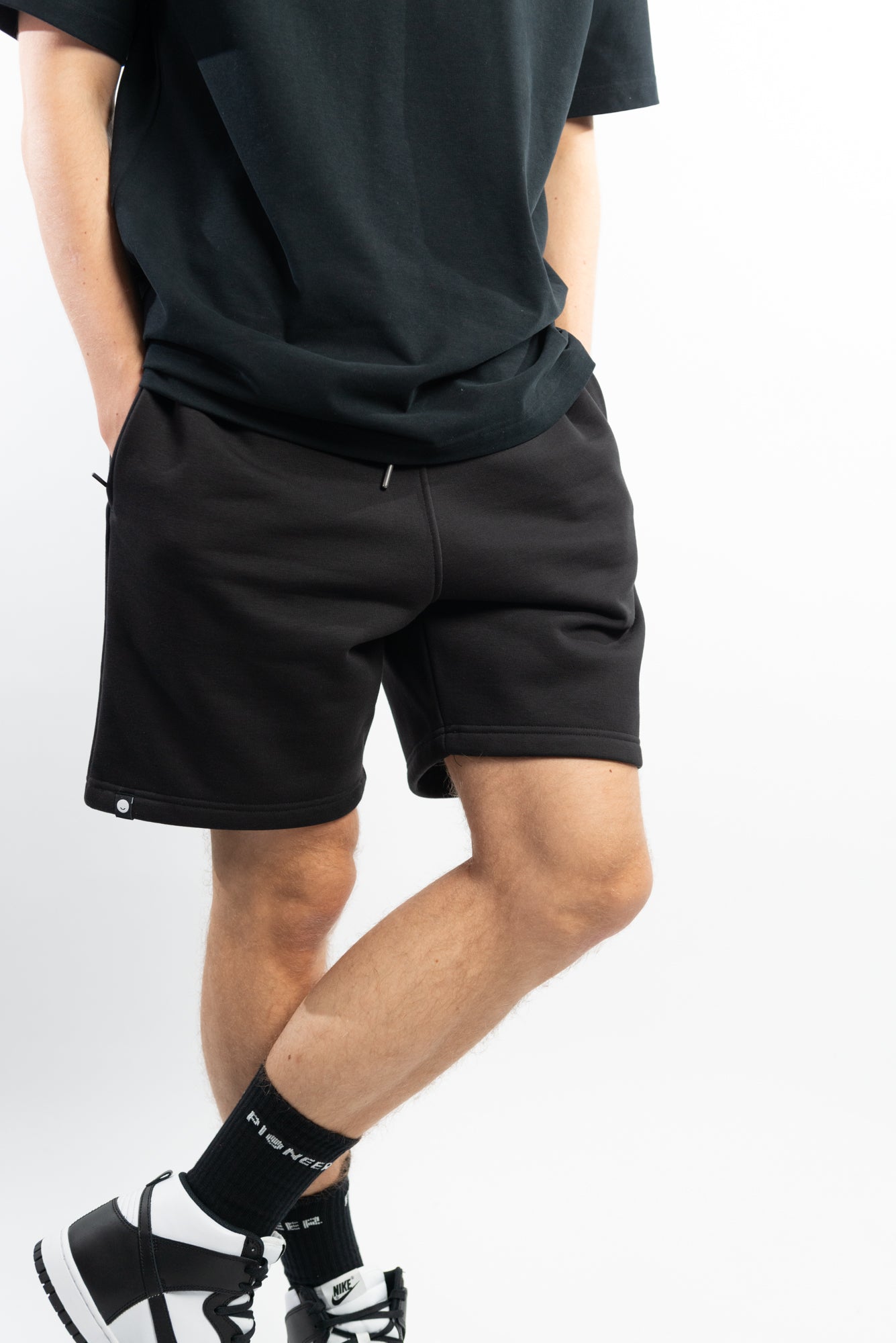 Black Shorts made with organic cotton and recycled materials