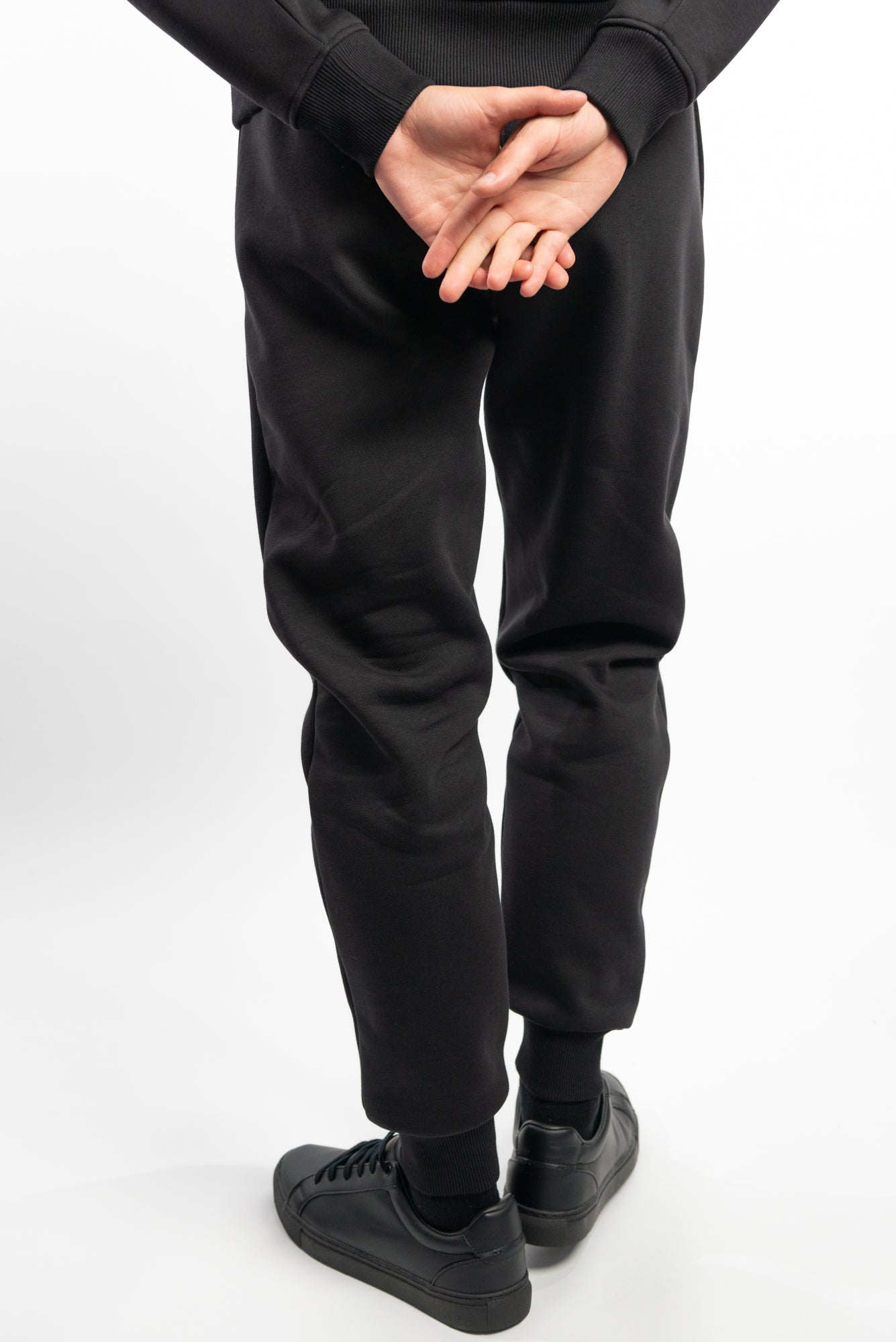 Black Joggers made with organic cotton and recycled materials