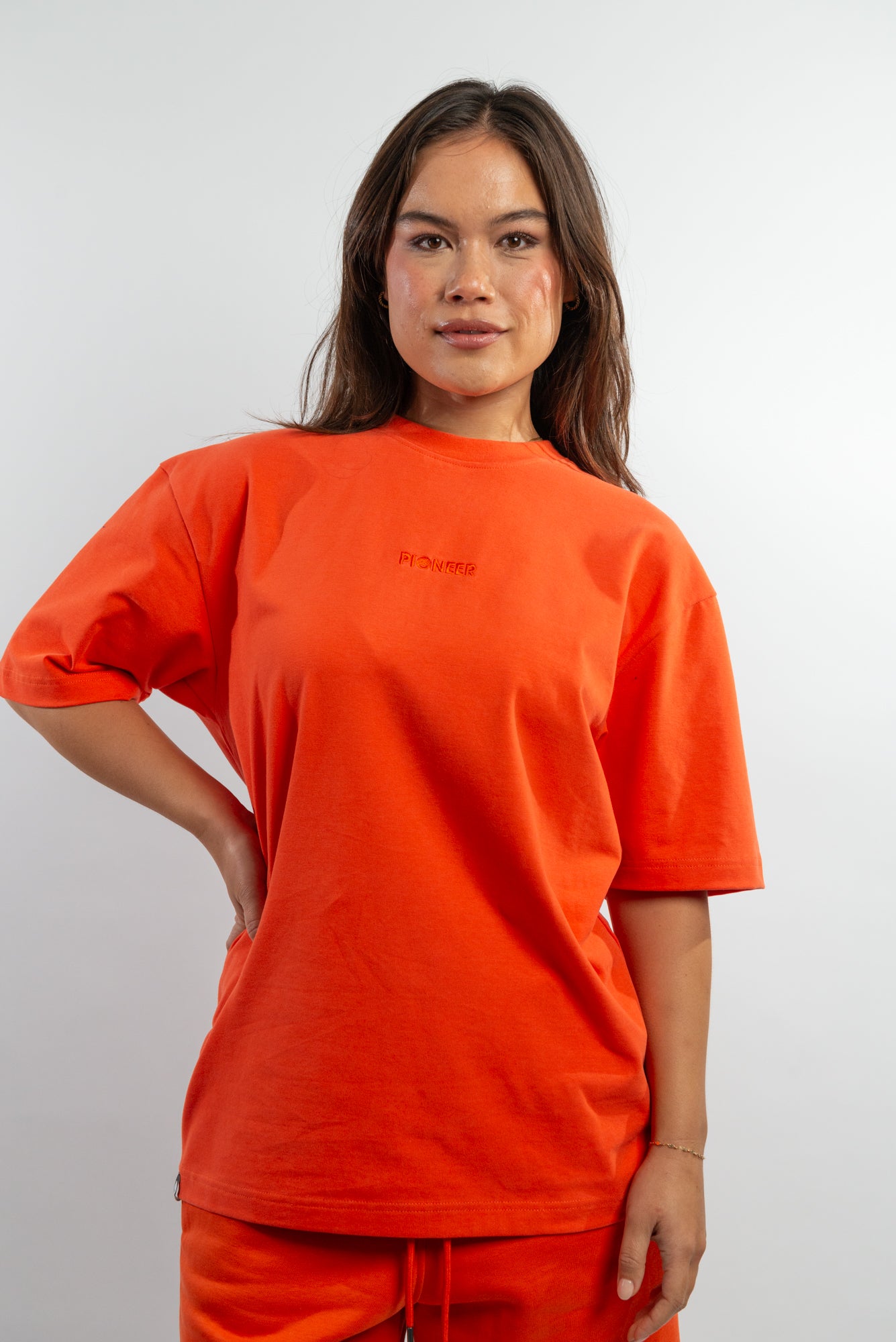 Mandarin Red T-shirt made from sustainable eco-friendly materials