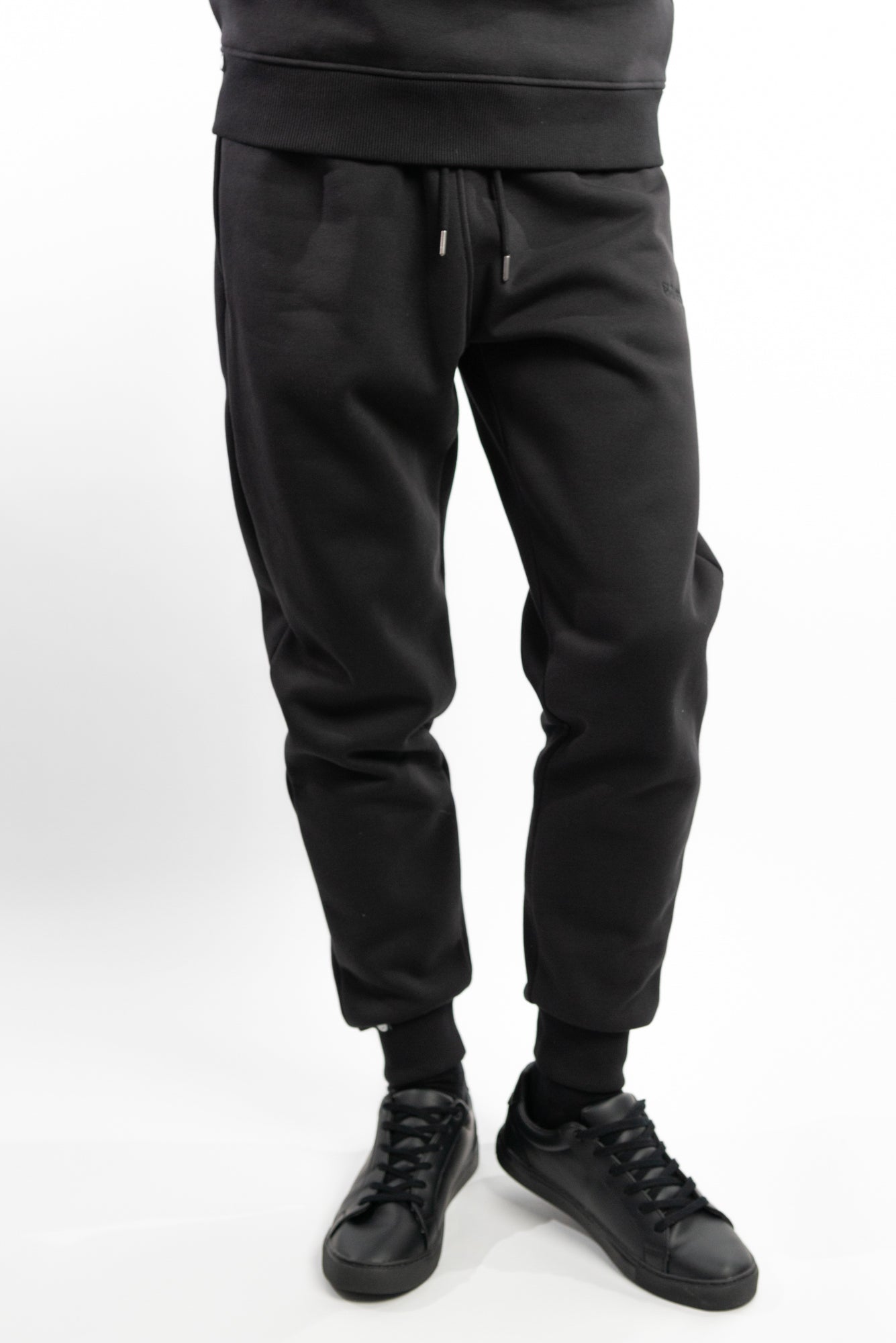 Black Joggers made with organic cotton and recycled materials