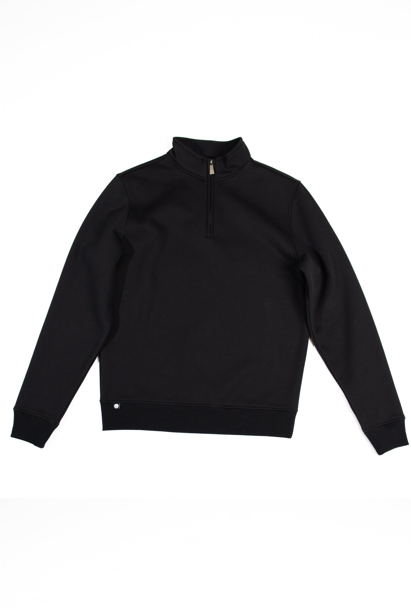 Black Quarter Zip Top made from sustainable eco-friendly materials