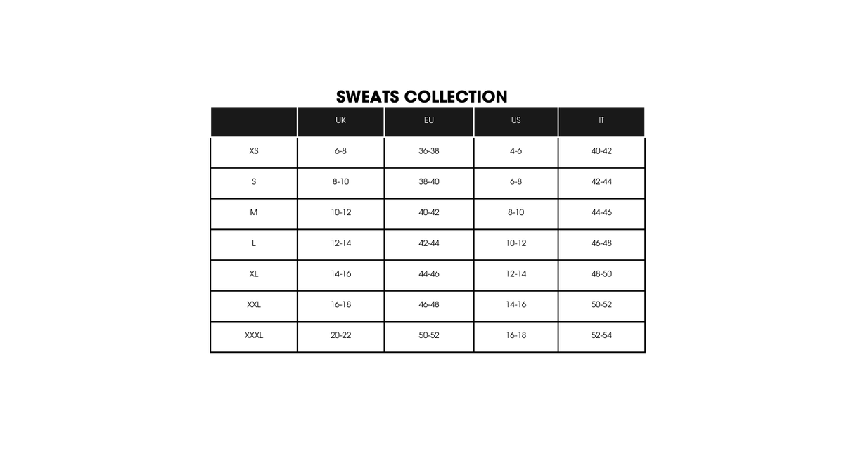 SIZE CHART 2 Pioneer Clothing
